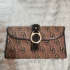 Dooney & Bourke Brown and Black Monogram Wallet